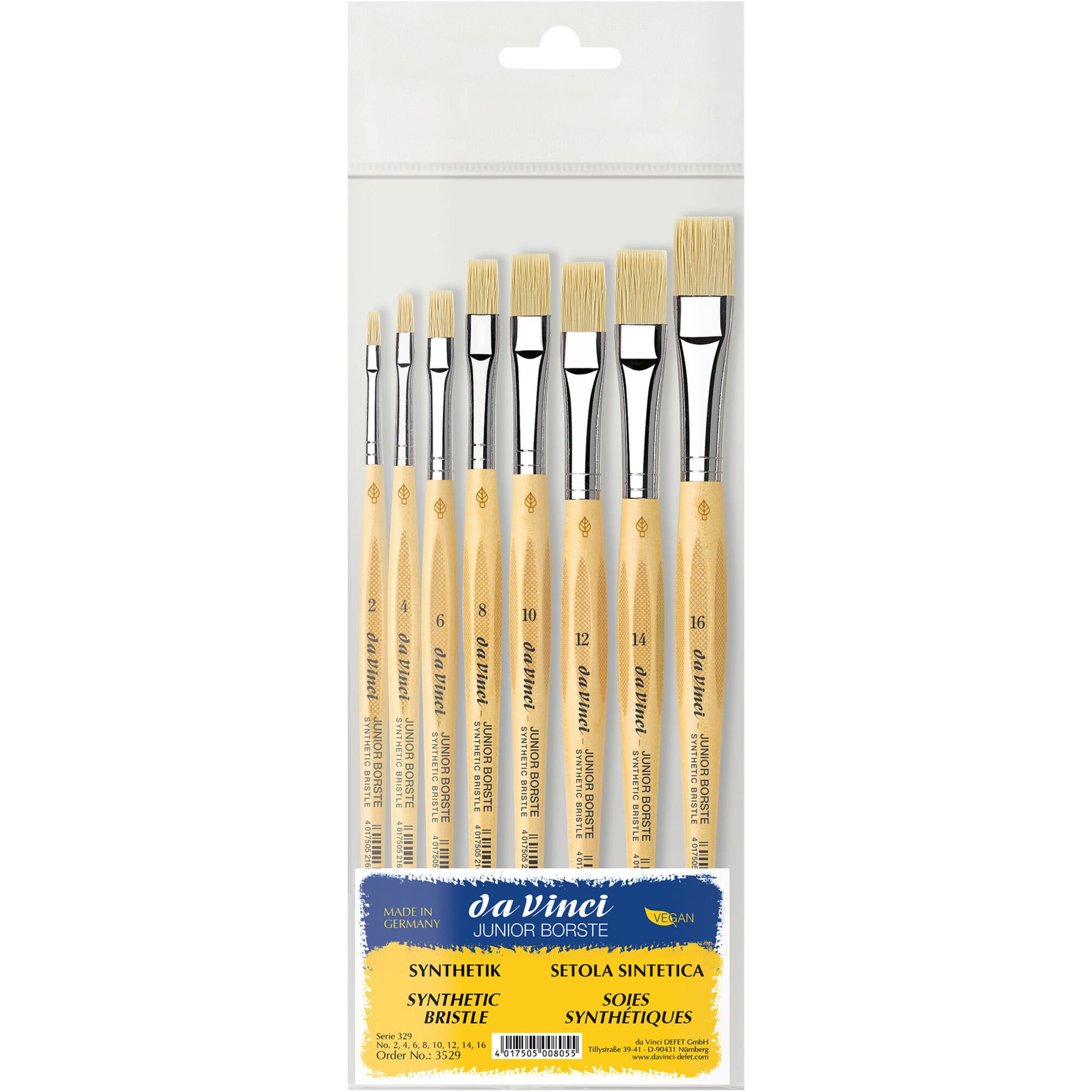da Vinci JUNIOR BORSTE Synthetic Series 329 Student Flat Brush Set